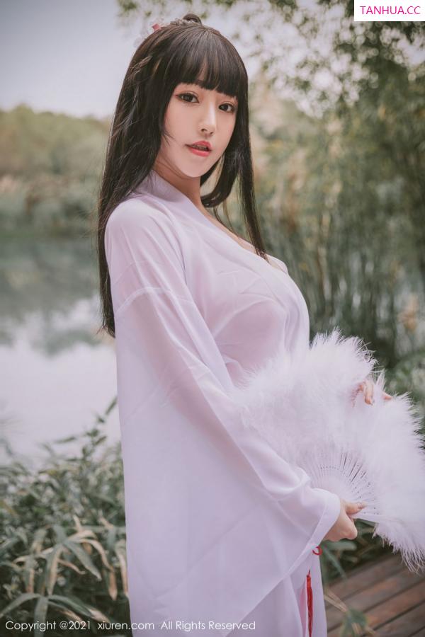 朱可 barbie可儿 洁白迷人朱可儿 薄纱古风外拍系列第10张图片